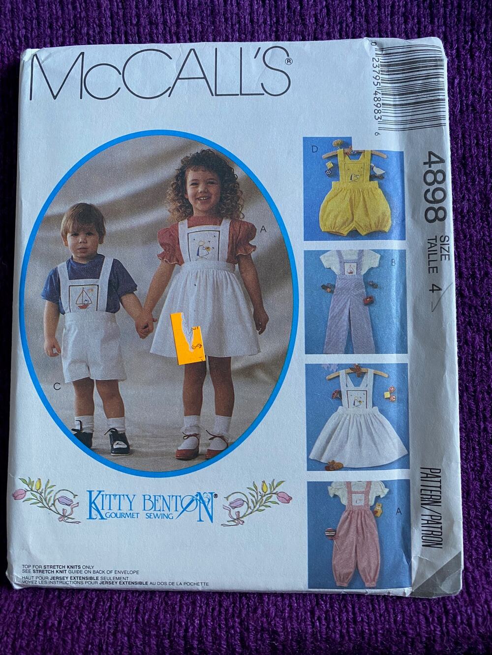 McCalls sewing pattern 4898 Pinafore overall top size 4